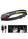 PS-001 5 Aydınlatma Modlu COB LED Sensörlü USB Şarj  Edilebilir Dahili Pilli Kafa Lambası