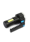 PS-3879 USB Şarj Göstergeli Şarj Edilebilir 7*XPE +COB Led El Feneri
