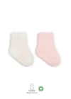 Puan Derby Penye Soket Çorap 2li  Pembe Ekru