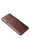 Realme 7 Kılıf Auto Focus Karbon Kapak - Kahverengi