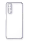 Realme 7 Kılıf Miami Şeffaf Silikon - Lila