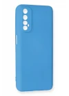 Realme 7 Kılıf Nano içi Kadife Silikon - Mavi