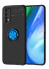 Realme 7 Kılıf Range Yüzüklü Silikon - Siyah-Mavi