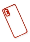 Realme 7 Pro Kılıf Miami Şeffaf Silikon - Kırmızı