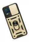 Realme 8 Kılıf Pars Lens Yüzüklü Silikon - Gold