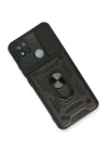 Realme C11 2021 Kılıf Pars Lens Yüzüklü Silikon - Siyah