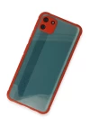 Realme C11 Kılıf Miami Şeffaf Silikon - Kırmızı