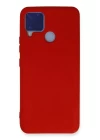 Realme C15 Kılıf Nano içi Kadife Silikon - Kırmızı