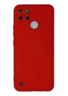 Realme C25Y Kılıf Nano içi Kadife Silikon - Kırmızı