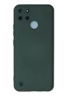 Realme C25Y Kılıf Nano içi Kadife Silikon - Koyu Yeşil
