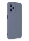 Realme C35 Kılıf Nano içi Kadife Silikon - Gri