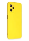 Realme C35 Kılıf Nano içi Kadife Silikon - Sarı