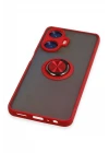 Realme C55 Kılıf Montreal Yüzüklü Silikon Kapak - Kırmızı