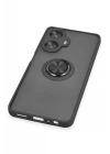 Realme C55 Kılıf Montreal Yüzüklü Silikon Kapak - Siyah