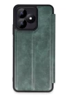 Realme Note 50 4G Kılıf Flip Cover - Koyu Yeşil