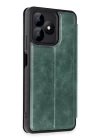 Realme Note 50 4G Kılıf Flip Cover - Koyu Yeşil