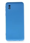 Samsung Galaxy A01 Core Kılıf Nano içi Kadife Silikon - Mavi
