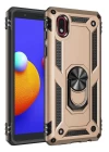 Samsung Galaxy A01 Core Kılıf Sofya Yüzüklü Silikon Kapak - Gold