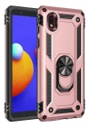 Samsung Galaxy A01 Core Kılıf Sofya Yüzüklü Silikon Kapak - Rose