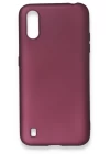 Samsung Galaxy A01 Kılıf First Silikon - Mürdüm