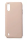 Samsung Galaxy A01 Kılıf Nano içi Kadife Silikon - Pudra