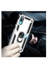 Samsung Galaxy A02 Kılıf Sofya Yüzüklü Silikon Kapak - Gümüş