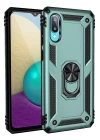 Samsung Galaxy A02 Kılıf Sofya Yüzüklü Silikon Kapak - Yeşil