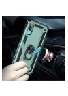 Samsung Galaxy A02 Kılıf Sofya Yüzüklü Silikon Kapak - Yeşil