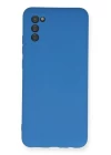 Samsung Galaxy A02S Kılıf Nano içi Kadife Silikon - Mavi