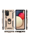 Samsung Galaxy A02S Kılıf Sofya Yüzüklü Silikon Kapak - Gold