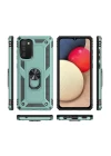 Samsung Galaxy A02S Kılıf Sofya Yüzüklü Silikon Kapak - Yeşil