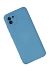 Samsung Galaxy A03 Kılıf Nano içi Kadife Silikon - Mavi