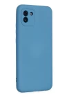 Samsung Galaxy A03 Kılıf Nano içi Kadife Silikon - Mavi