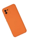 Samsung Galaxy A03 Kılıf Nano içi Kadife Silikon - Turuncu
