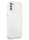 Samsung Galaxy A03S Kılıf Glass Kapak - Beyaz