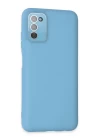 Samsung Galaxy A03S Kılıf Lansman Glass Kapak - Mavi