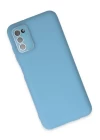 Samsung Galaxy A03S Kılıf Lansman Glass Kapak - Mavi