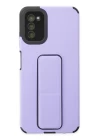 Samsung Galaxy A03S Kılıf Mega Standlı Silikon - Lila