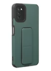 Samsung Galaxy A03S Kılıf Mega Standlı Silikon - Yeşil
