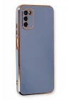 Samsung Galaxy A03S Kılıf Volet Silikon - Mavi