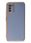 Samsung Galaxy A03S Kılıf Volet Silikon - Mavi