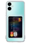 Samsung Galaxy A06 Kılıf Kart Şeffaf Silikon - Şeffaf