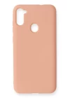Samsung Galaxy A11 Kılıf Nano içi Kadife Silikon - Pudra
