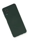 Samsung Galaxy A12 Kılıf Nano içi Kadife Silikon - Koyu Yeşil