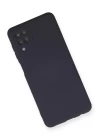 Samsung Galaxy A12 Kılıf Nano içi Kadife Silikon - Lacivert