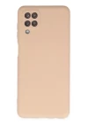 Samsung Galaxy A12 Kılıf Nano içi Kadife Silikon - Pudra
