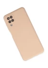 Samsung Galaxy A12 Kılıf Nano içi Kadife Silikon - Pudra
