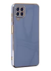 Samsung Galaxy A12 Kılıf Volet Silikon - Mavi