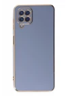 Samsung Galaxy A12 Kılıf Volet Silikon - Mavi