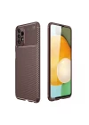 Samsung Galaxy A13 4G Kılıf Auto Focus Karbon Kapak - Kahverengi